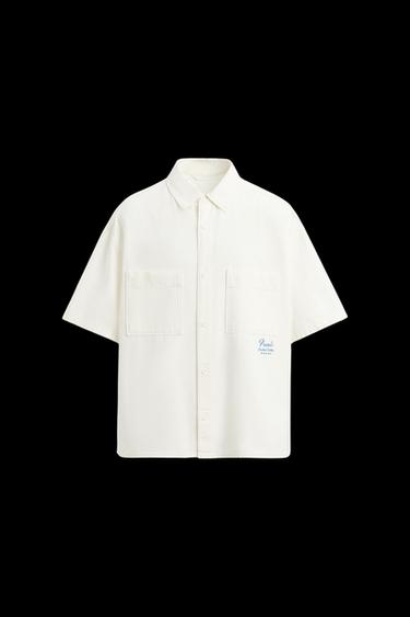 CONTRAST EMBROIDERY SHIRT - White by Zara - Image 0