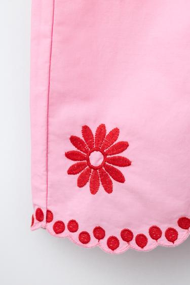 EMBROIDERED CULOTTES - Pink by Zara - Image 3