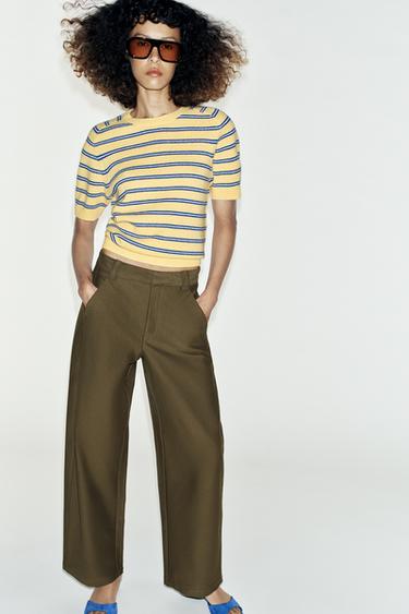 Zara BARREL PANTS - Dark khaki
