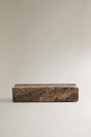 SUPORTE PARA CANETA TRAVERTINO - Marrom da Zara - Imagem 0