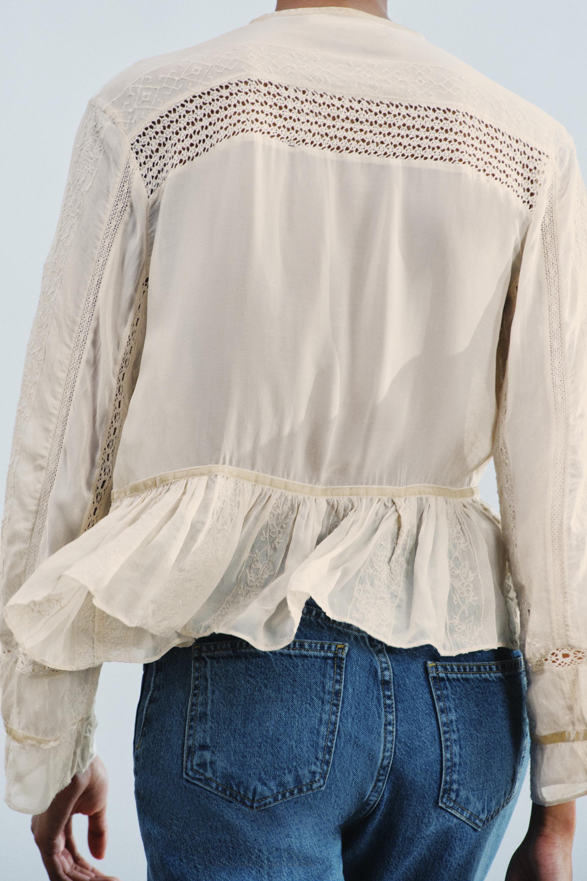 Zara ZW COLLECTION ROMANTİK BAĞCIKLI GÖMLEK görsel 3