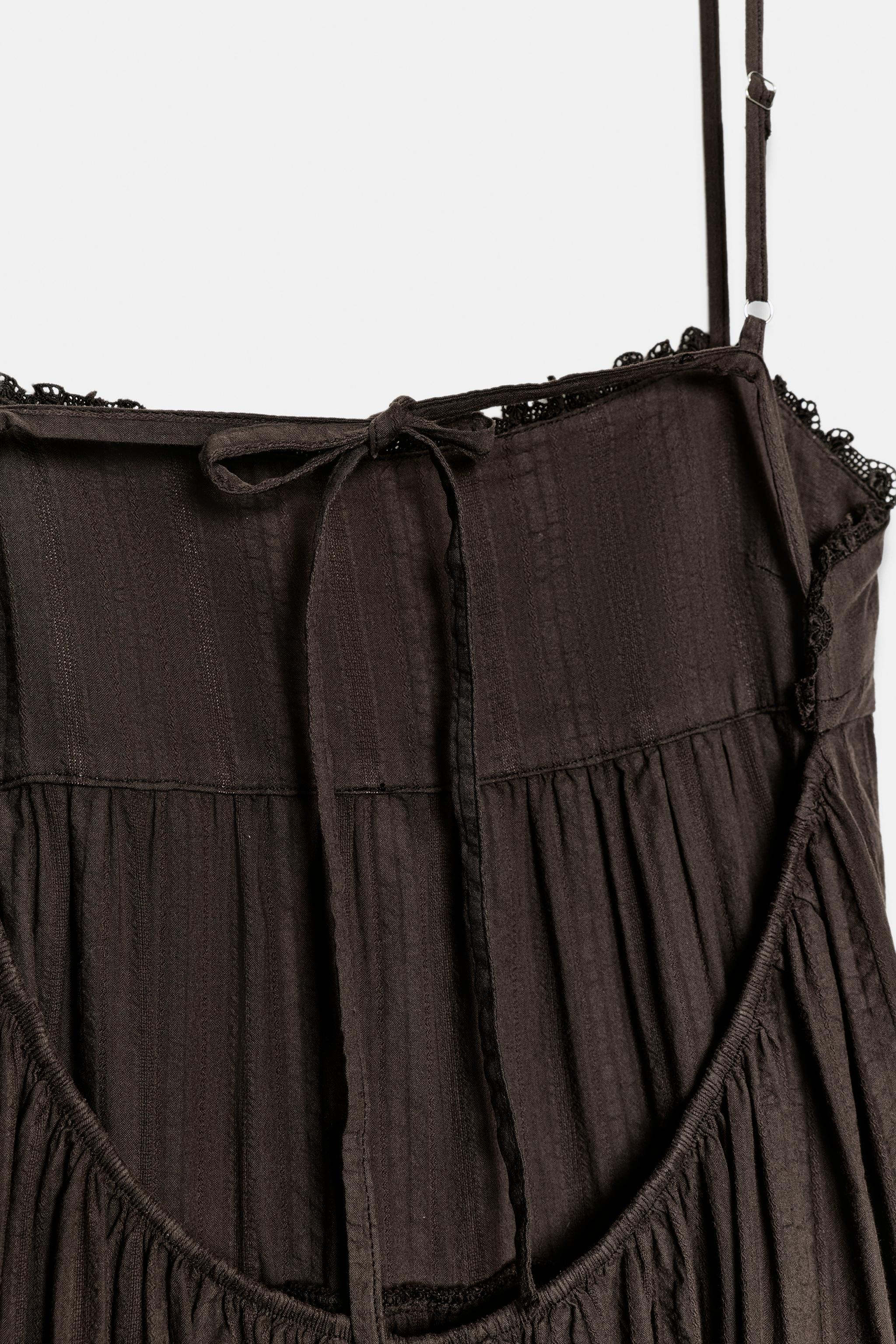 Женские платья Zara PANELLED LONG DRESS — фото 9