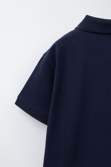 POLO PIQUÉ BASIQUE - Bleu marine de Zara - Image 3
