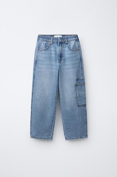 LOOSE-FITTING CARGO JEANS - Light blue by Zara