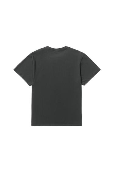 WASHED SLIM FIT T-SHIRT - Black / Brown by Zara