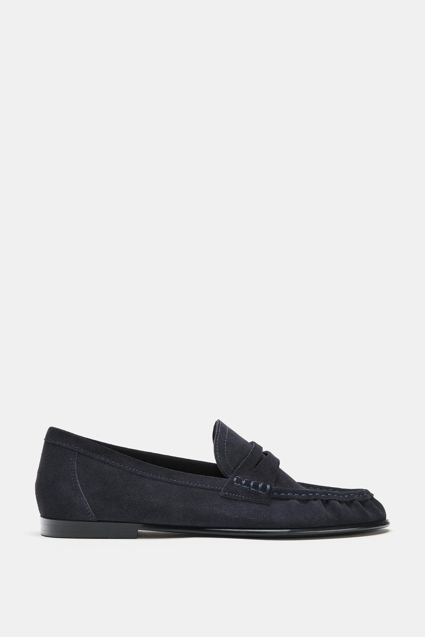 Женские туфли Zara Ruched Suede, цвет: Синий — фото 3