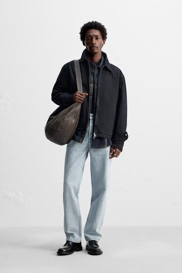سترة DENIM جينز بسحاب - نيلي by Zara - Image 0