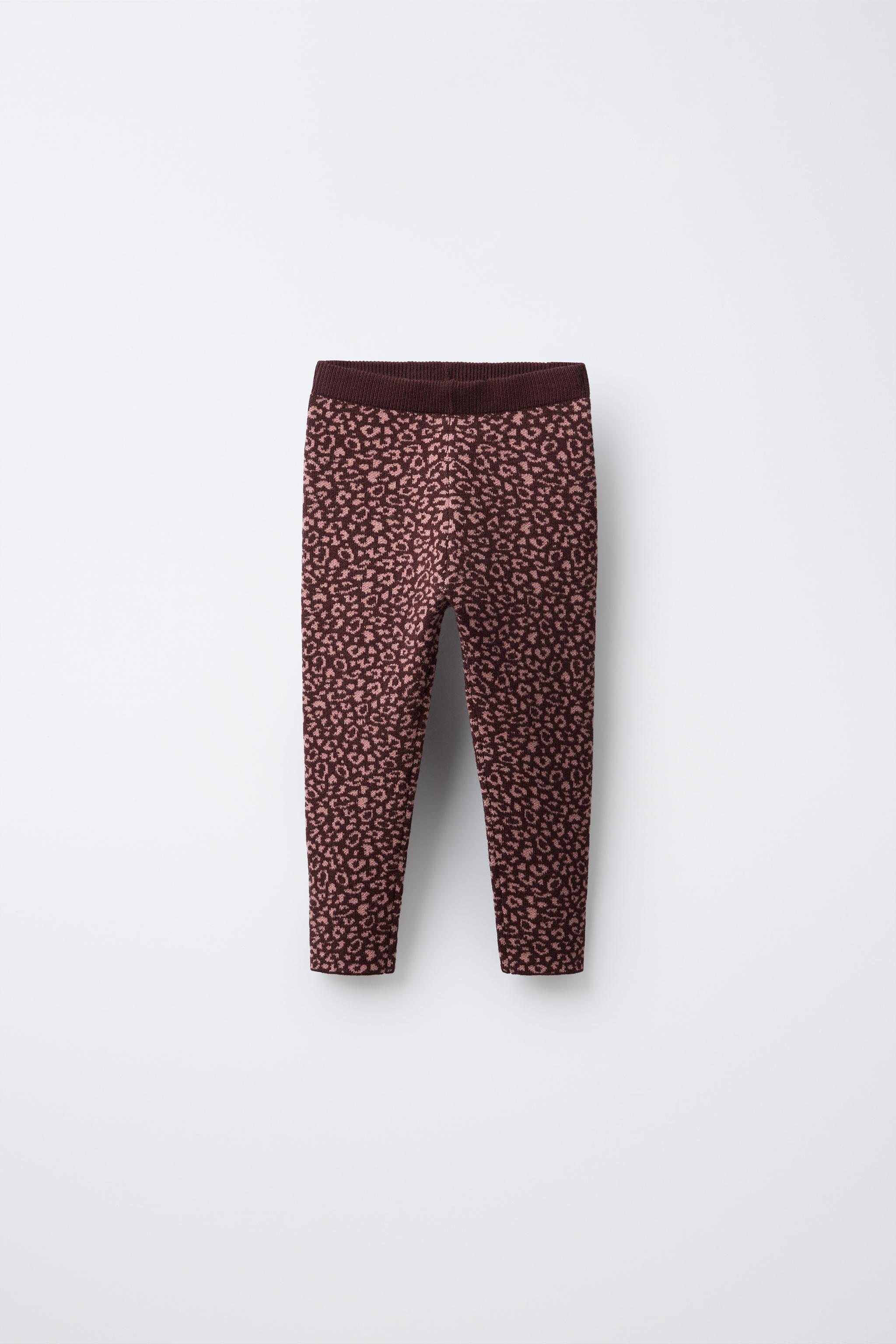 KNIT ANIMAL PRINT LEGGINGS