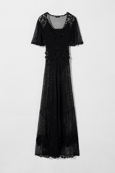 CROCHET KNIT DRESS KATE MOSS X ZARA - Black by Zara - Image 1