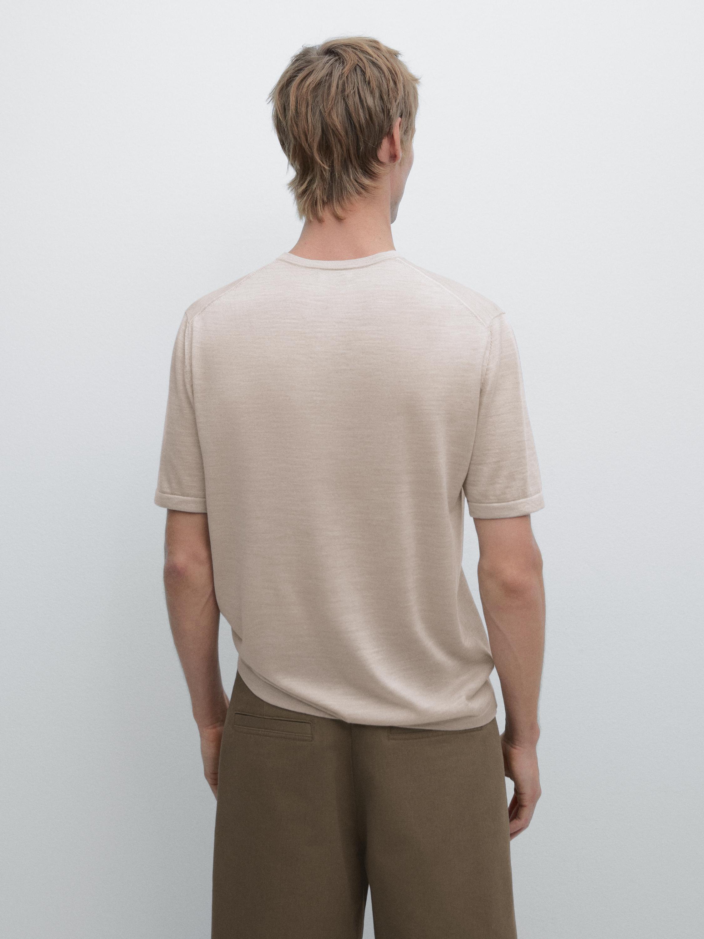 Short sleeve wool blend T-shirt
