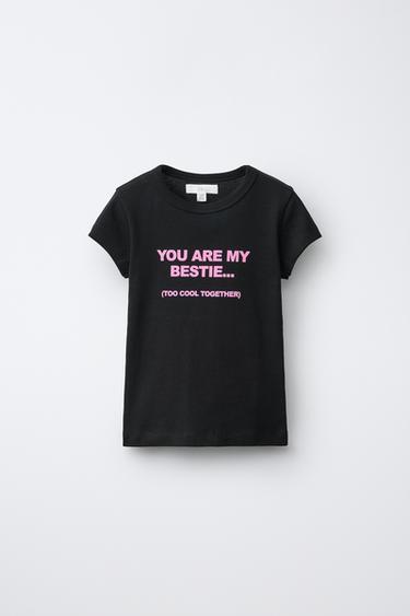 SLOGAN PRINT T-SHIRT - Black by Zara
