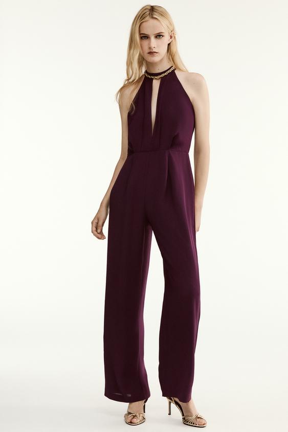 MONO LARGO COLLAR - Burgundy de Zara - Imagen 0