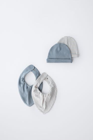 2-PACK OF HATS AND 2-PACK OF BIBS - Blue by Zara