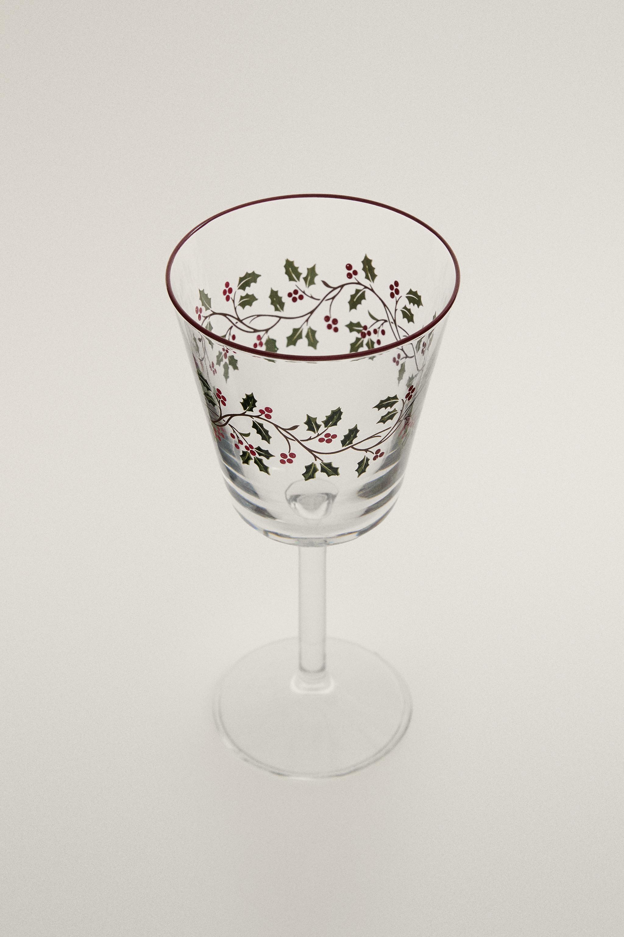 CHRISTMAS HOLLY GLASS
