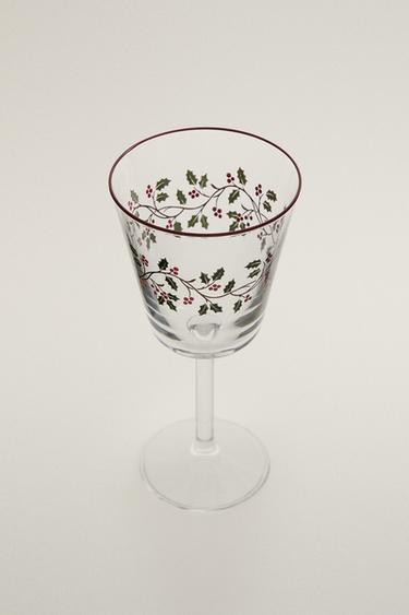 CHRISTMAS HOLLY GLASS — Red 2