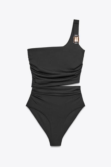 MAILLOT DE BAIN ASYMÉTRIQUE CUT OUT PIÈCE ÉPAULE - Noir de Zara - Image 5