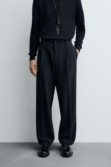 PANTALON DE COSTUME À RAYURES - Bleu marine foncé de Zara