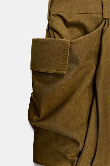 ZW COLLECTION SHORT CARGO SKIRT - Khaki by Zara - Image 9