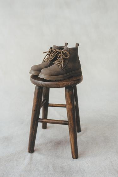 Zara LACE-UP BOOTS - Brown