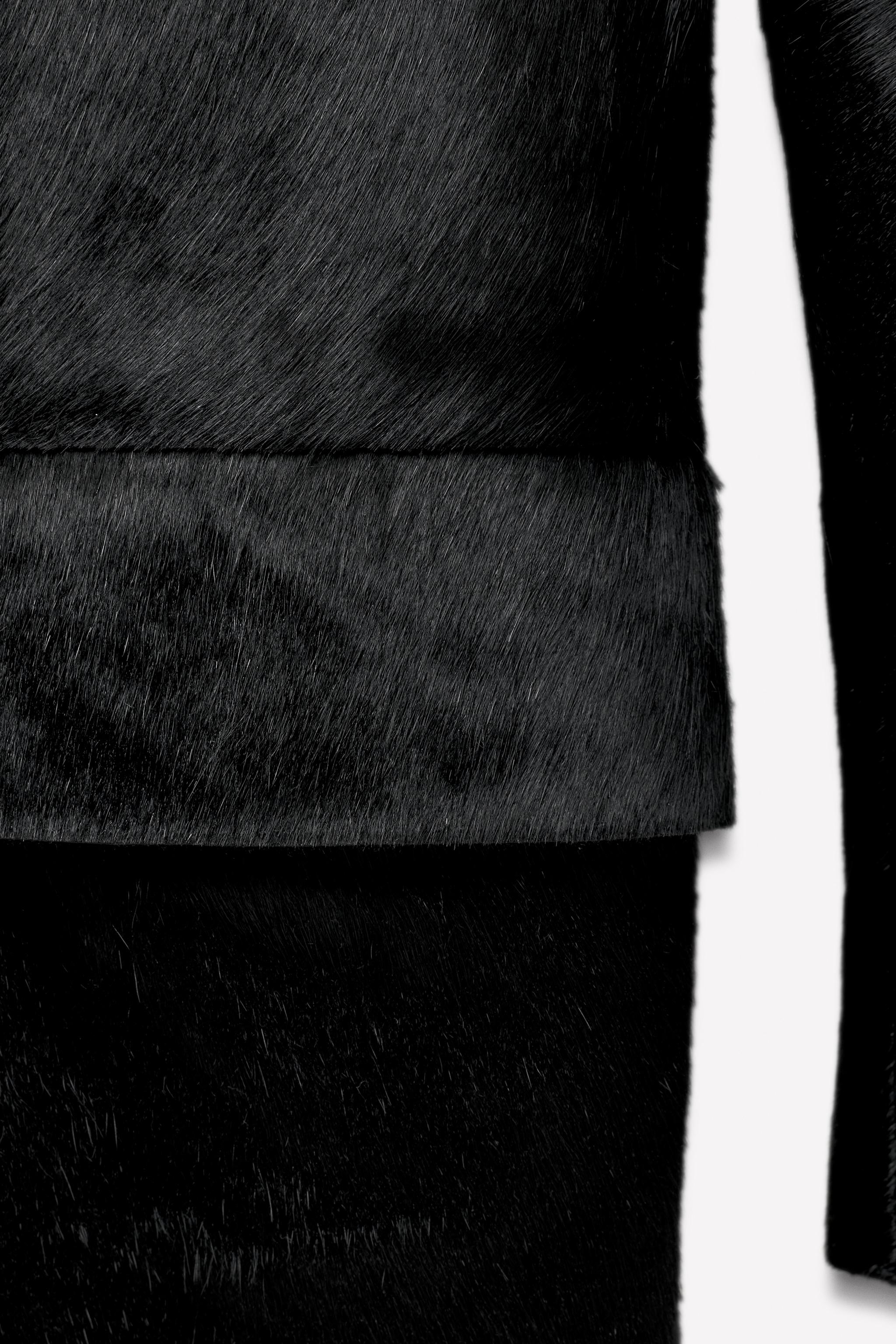 LUDOVIC DE SAINT SERNIN x ZARA LEATHER FUR COAT