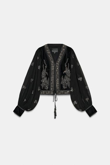VESTE COURTE BRODERIES ZW COLLECTION LIMITED EDITION - Noir de Zara - Image 2