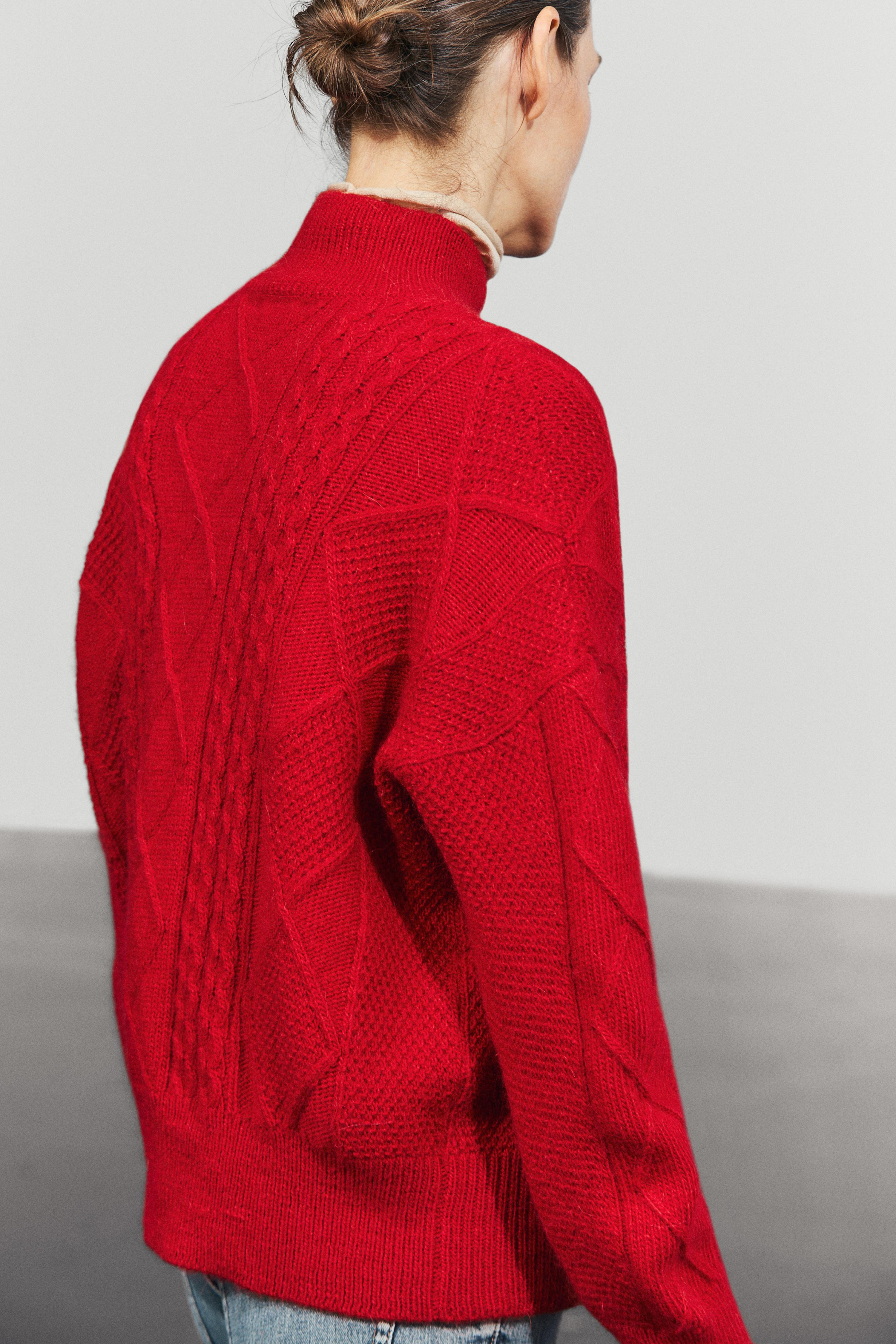 Wool blend cable-knit sweater