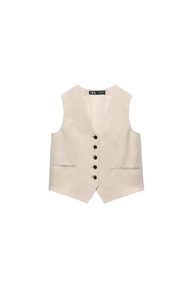 TAILORED LINEN BLEND WAISTCOAT