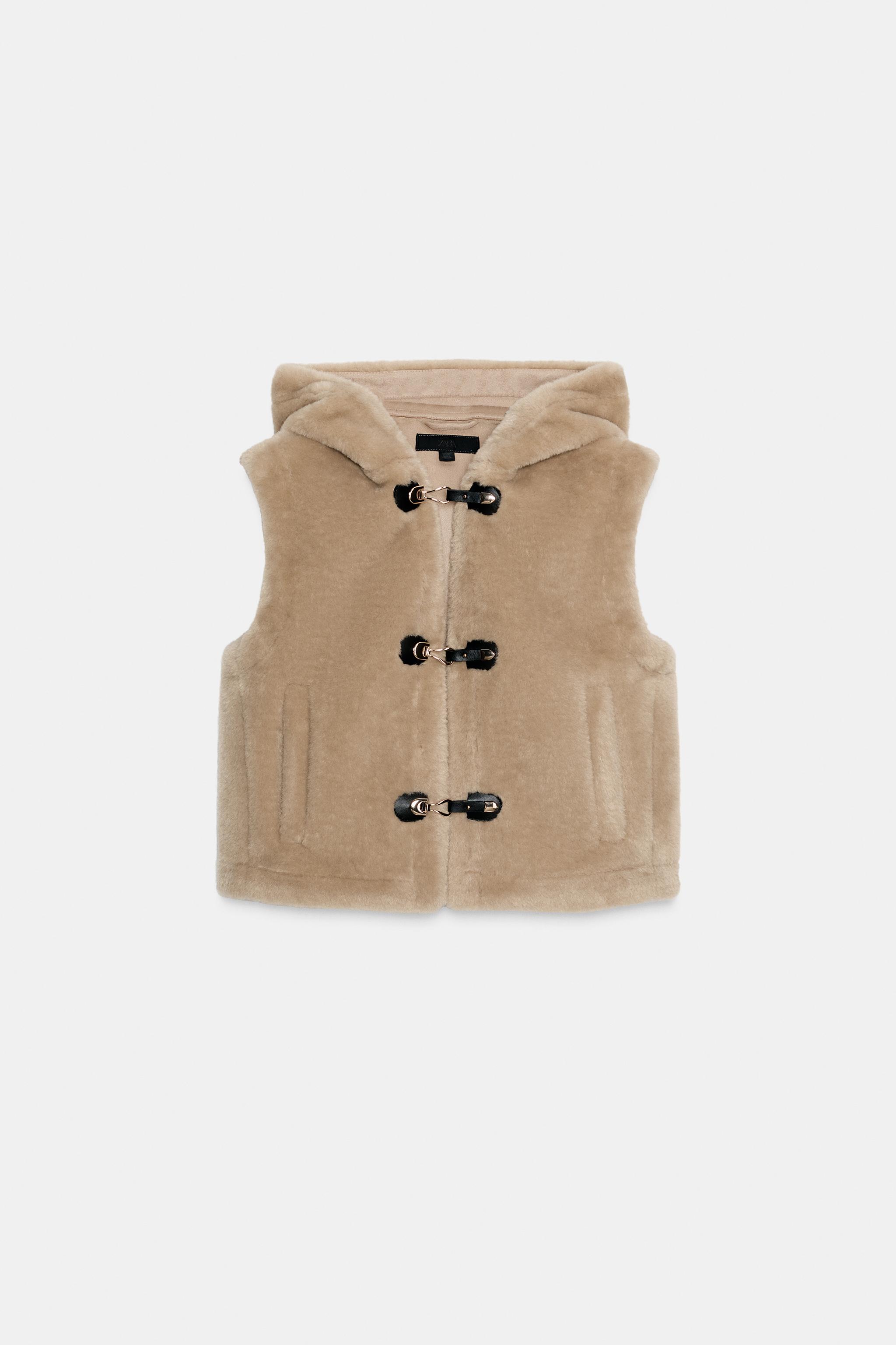 【10/11まで】ESMOK sideribbon fur vest beige Biffxeu Sleeveless Turtlenecks for Women Lightweight Knit