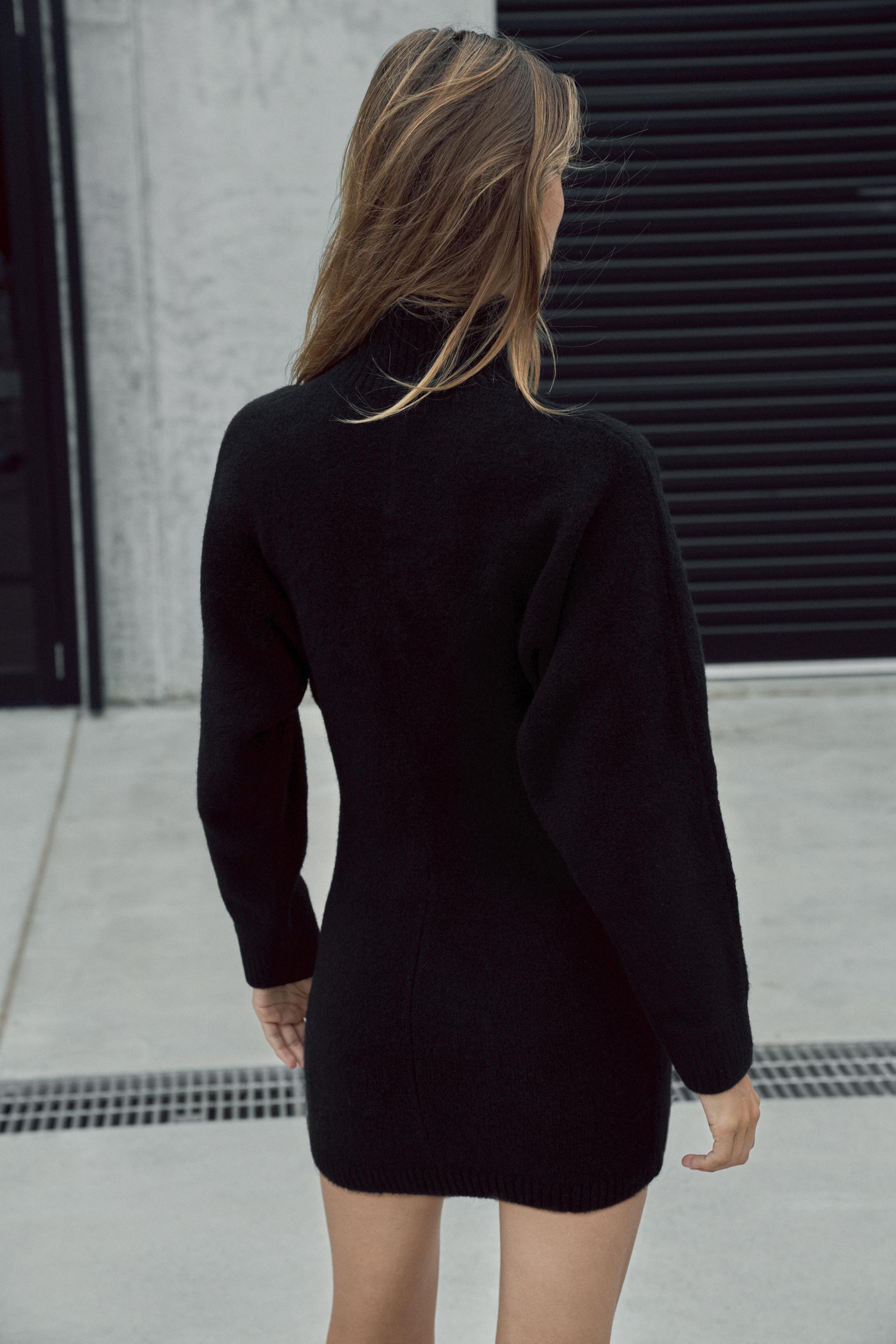 Zara - Soft Knit Short Dress - Black - S - Woman Zara - Soft Knit Short Dress - Black - S - Woman