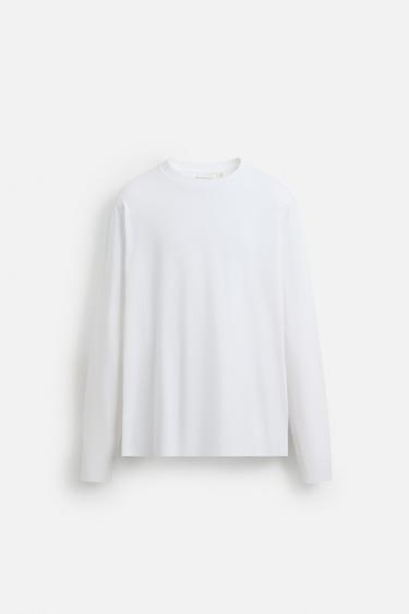 T-SHIRT MIT LANGEN ÄRMELN - Weiß von Zara