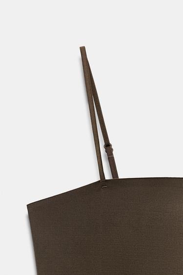 TOP POLYAMIDE BRETELLES - Marron clair de Zara - Image 6