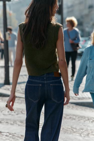 TOP GILET EN MAILLE SOFT - Vert chiné de Zara - Image 4