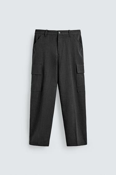 STRAIGHT FIT CARGOBROEK COMFORT - Grijs van Zara