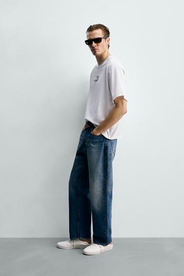 T-SHIRT COUPE AMPLE ÉTIQUETTES - Blanc de Zara - Image 3