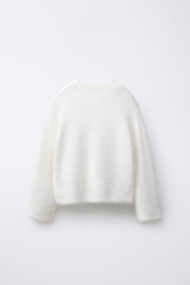 HAIR EFFECT KNIT SWEATER - White by Zara - Image 1