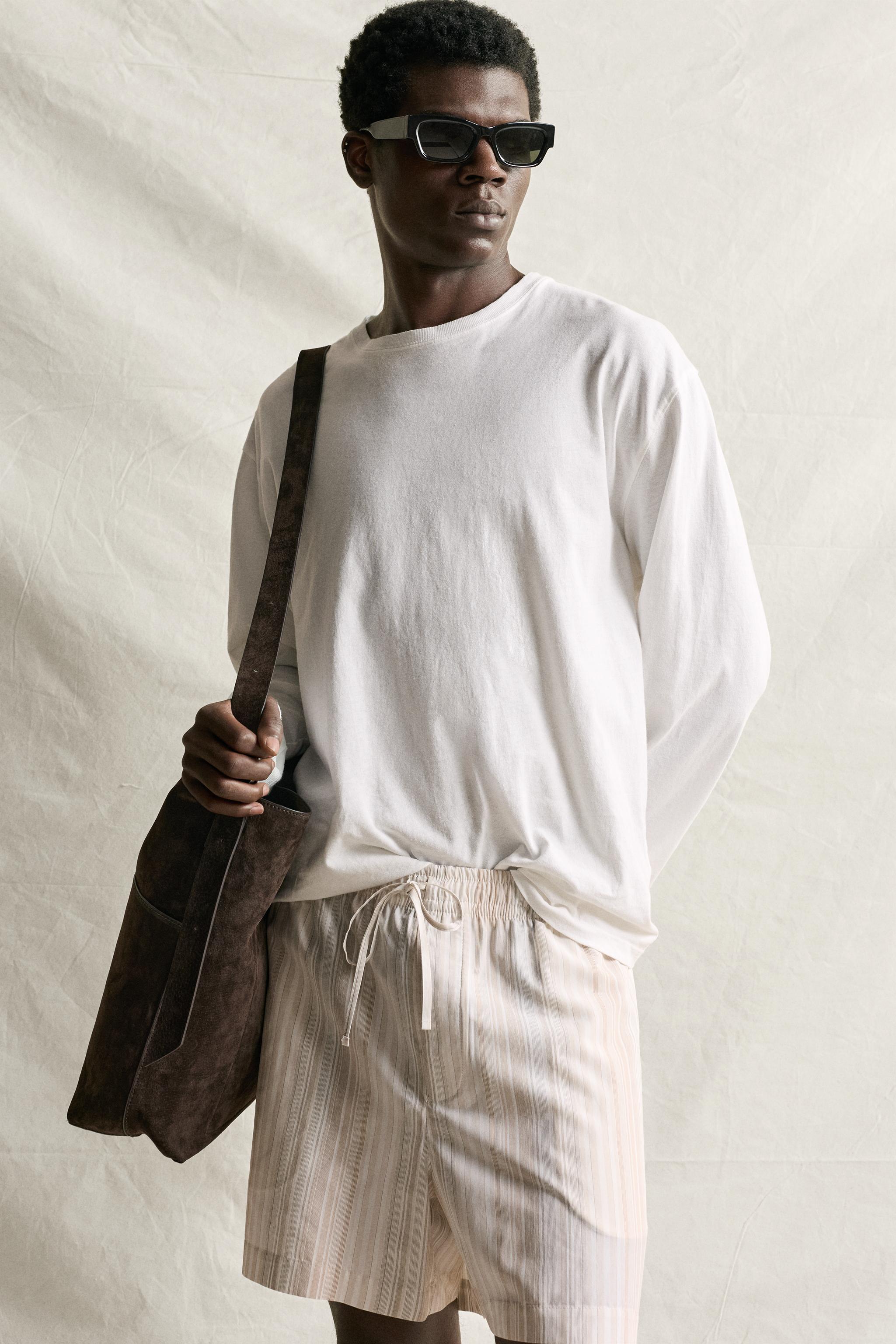 STRIPED RELAXED FIT SHORTS
