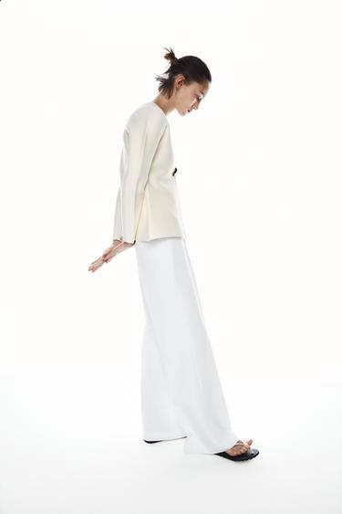 PANTALÓN CREMALLERA ZW COLLECTION - Blanco de Zara