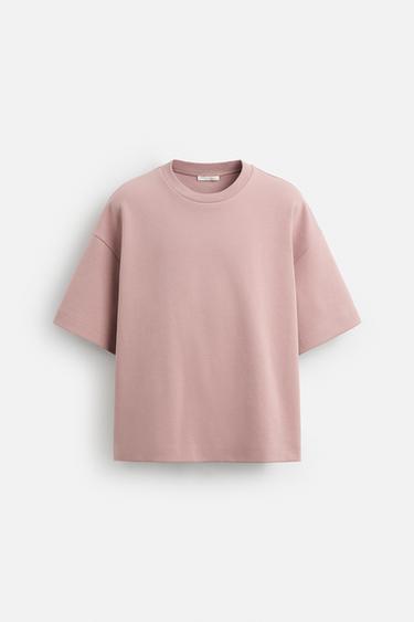 EMBOSSED SLOGAN T-SHIRT - Pale pink by Zara