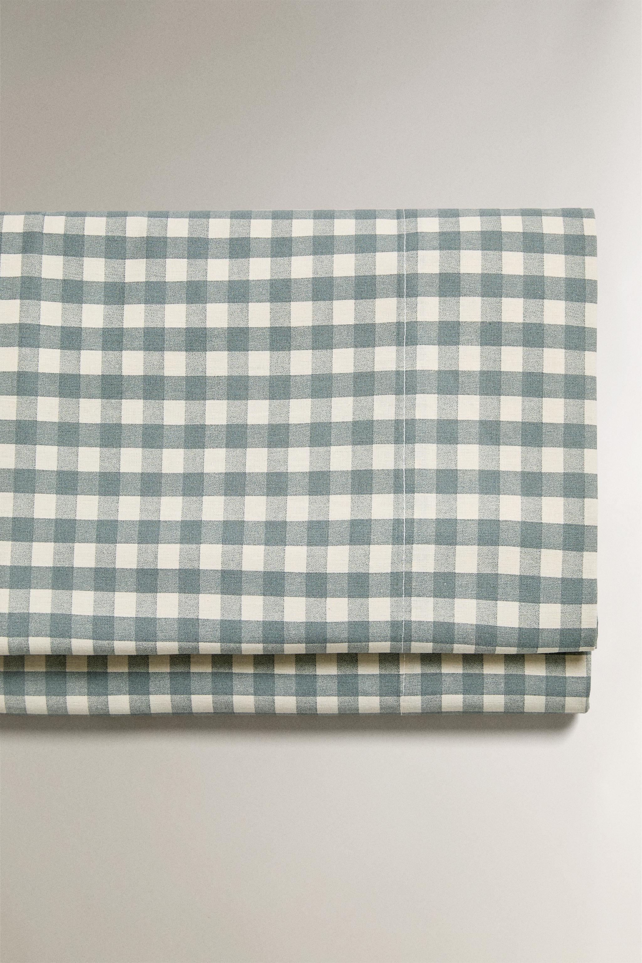 CHECK FLAT SHEET - Duck blue | ZARA United States