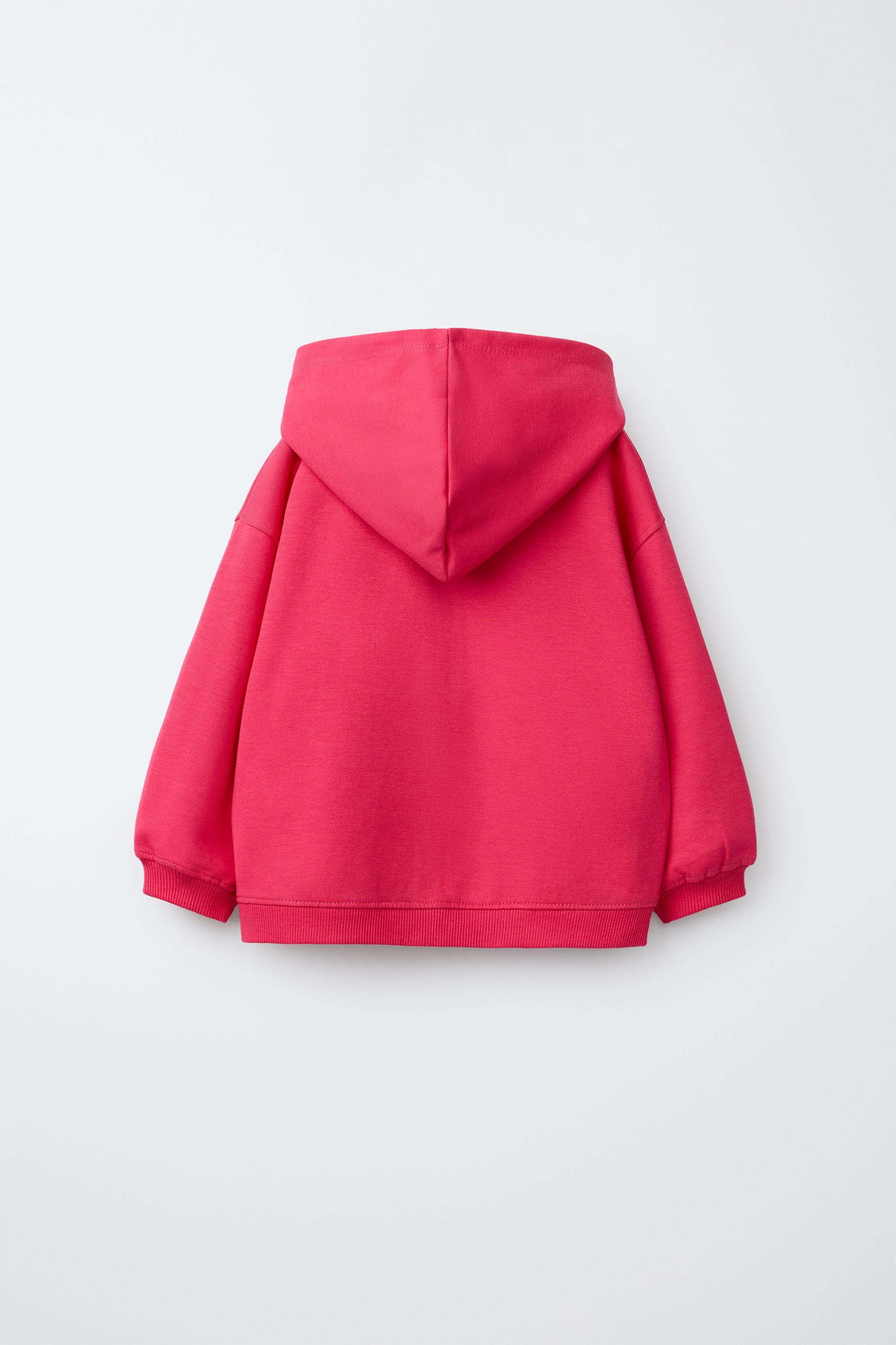 INTERLOCK ZIP SWEATSHIRT WITH RAISED TEXT - Pastel blue | ZARA