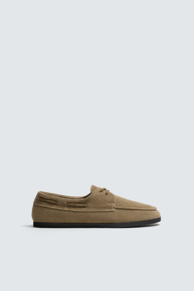 ZARA LEATHER DECK SHOES