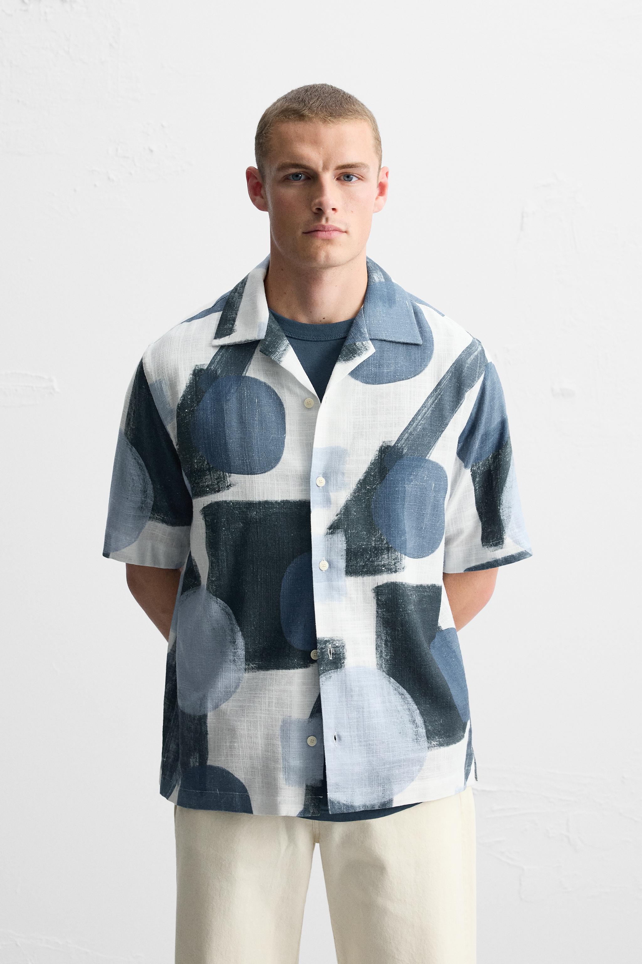 ABSTRACT PRINT SHIRT - Blue | ZARA United States