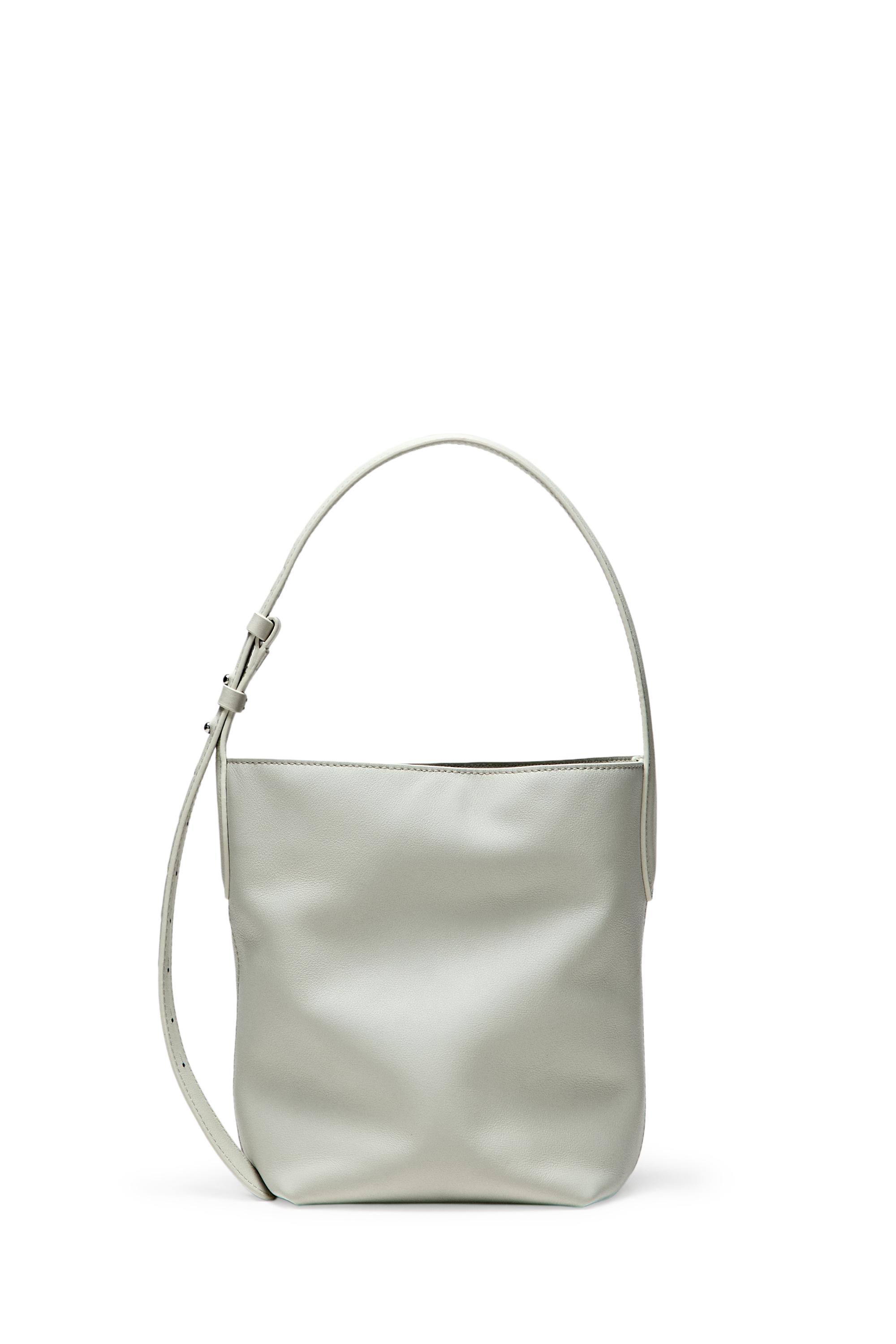 Nappa leather mini bucket bag - Oyster-white | ZARA United States