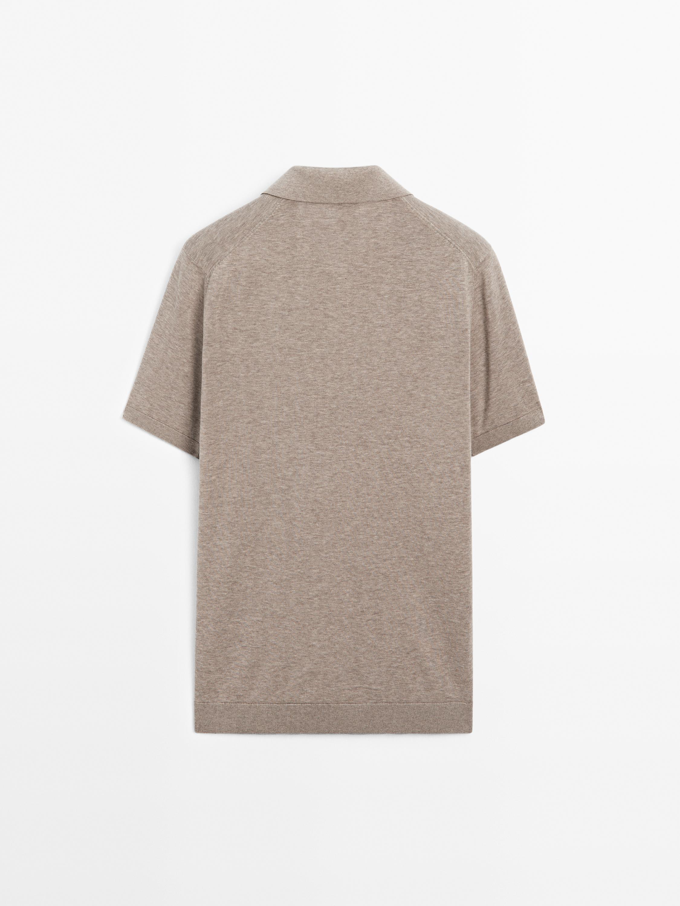 Short sleeve cotton knit polo shirt - Burgundy | ZARA United