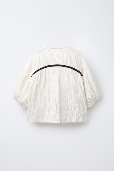HAUT TEXTURÉ À NŒUDS - Écru de Zara - Image 1