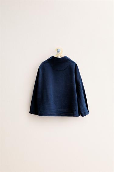 ZARA TIMELESS - CHEMISE À CARREAUX AVEC COTON ET LIN - Indigo de Zara - Image 1