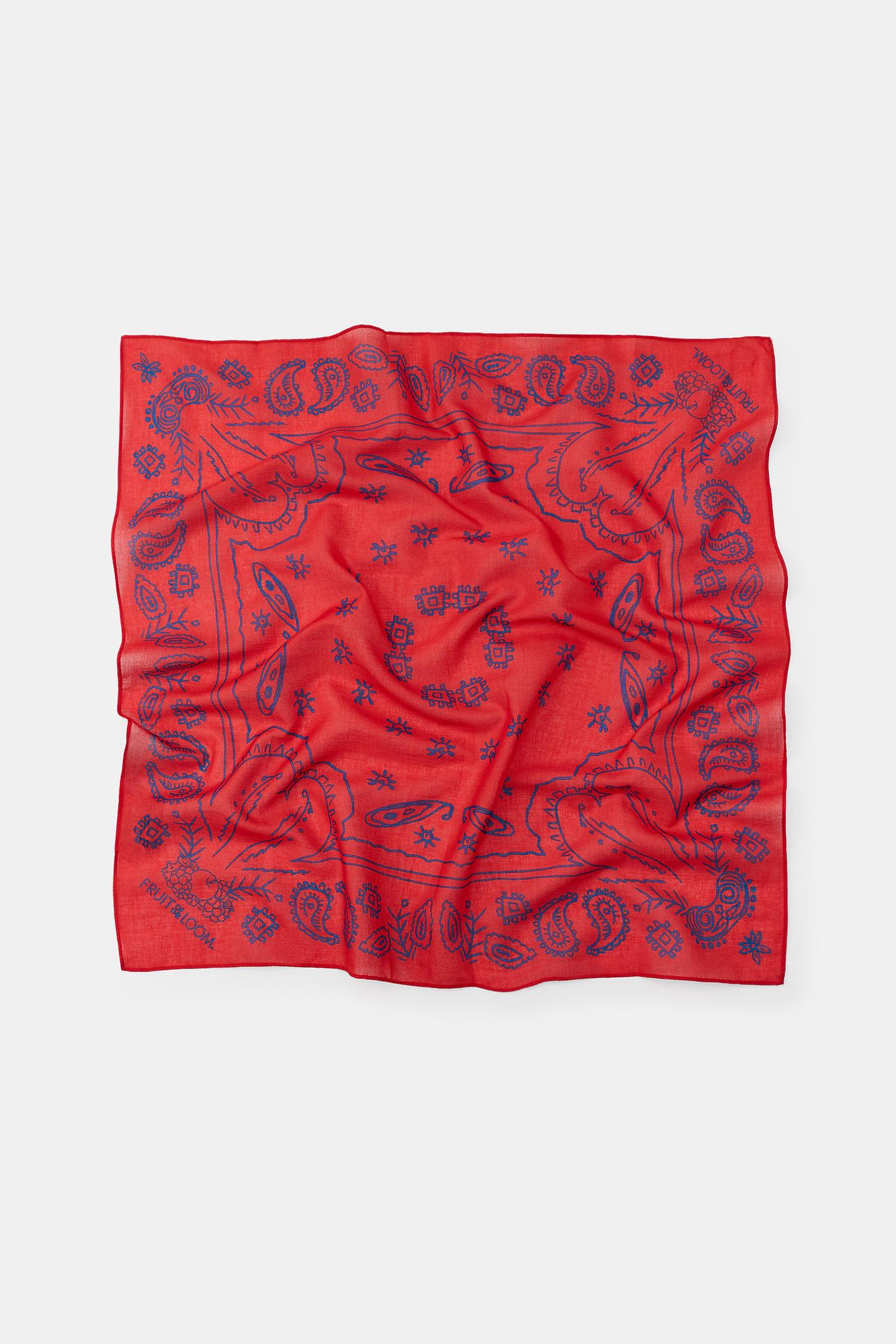Женский шарф Zara Fruit OF the Loom™ Printed Bandana, цвет: Красный — фото 1