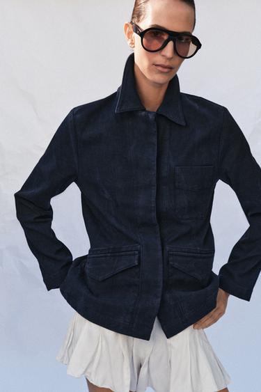 CHAQUETA DENIM ZW COLLECTION - Azul de Zara