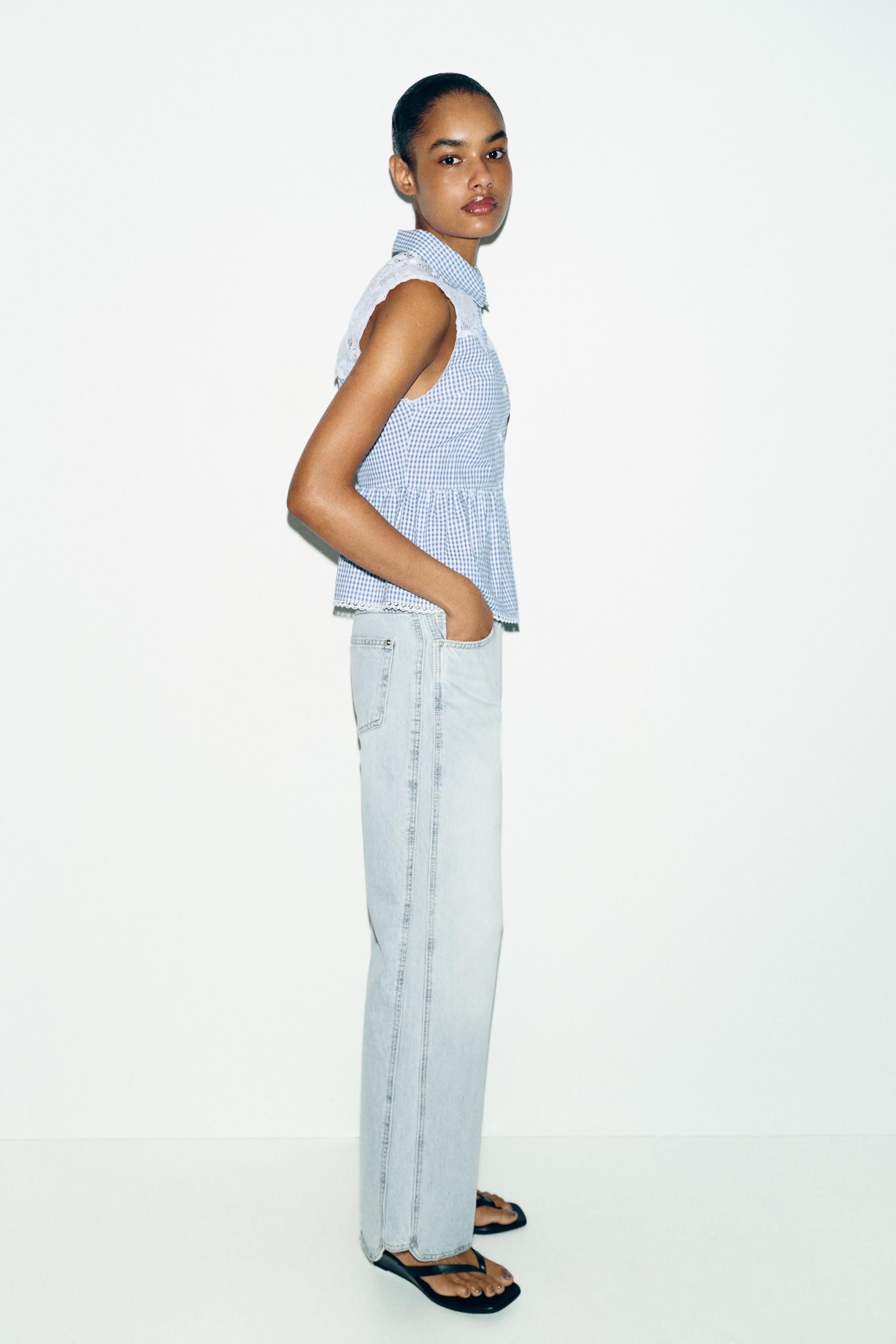 COMBINATION GINGHAM BLOUSE