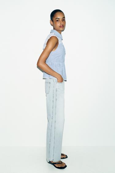 COMBINED GINGHAM BLOUSE - Blue/White by Zara - Image 2